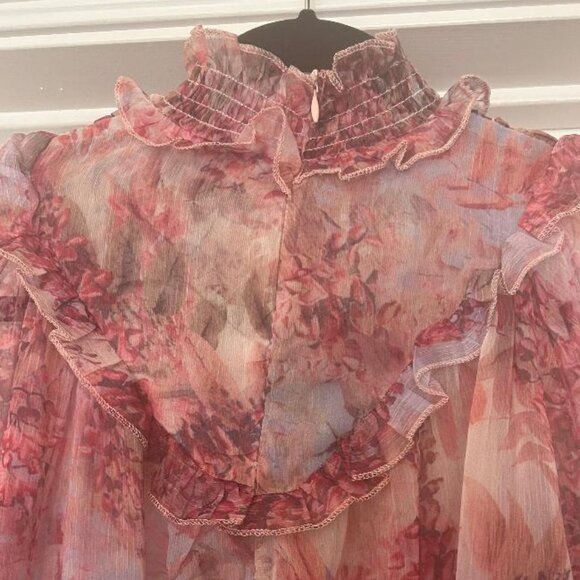 Beulah Style Floral Print Ruffle Tiered Long Sleeve Dress Size Large NWT - Picture 5 of 15